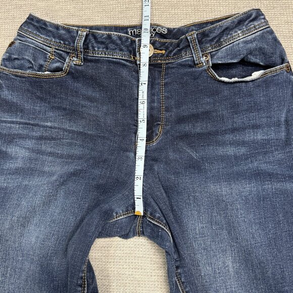 Maurices Womens Blue Denim Curvy Jeans Rolled Cuffs Mid Rise Size 5/6 Reg - Picture 9 of 12